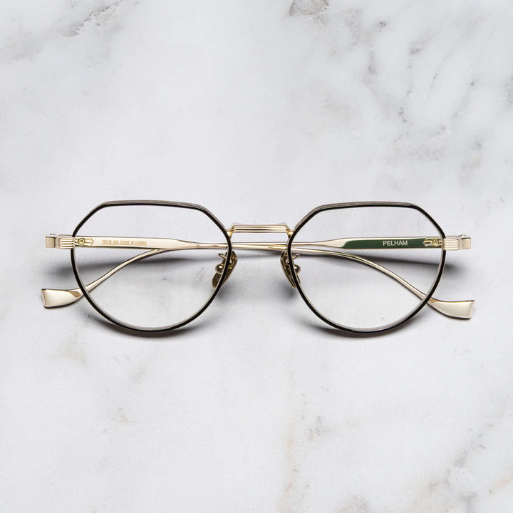 CUTLER AND GROSS KNIGHTSBRIDGE GREEN PELHAM 1430-BLACK ON GOLD