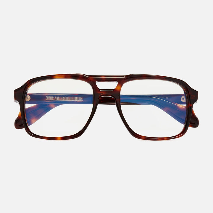 CUTLER AND GROSS 1394 AVIATOR OPTICAL GLASSES- DARK TURTLE