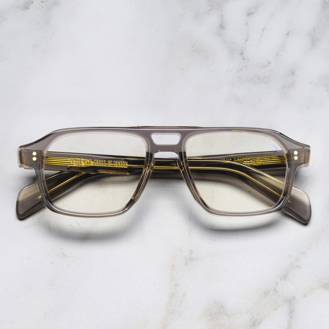 CUTLER AND GROSS GR15 AVIATOR OPTICAL-GREY ON GRANNY CHIC
