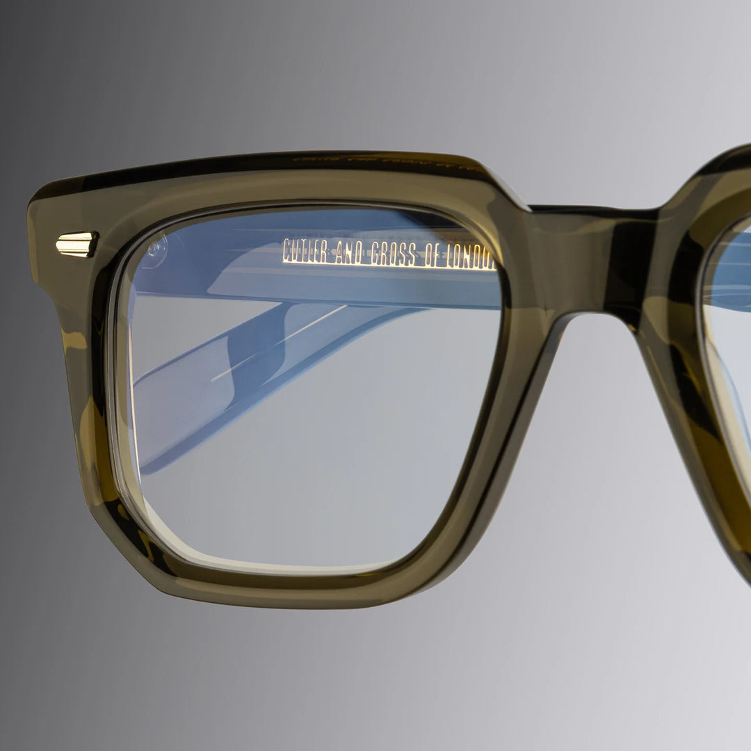 CUTLER AND GROSS 1410 OPTICAL SQUARE GLASSES-OLIVE