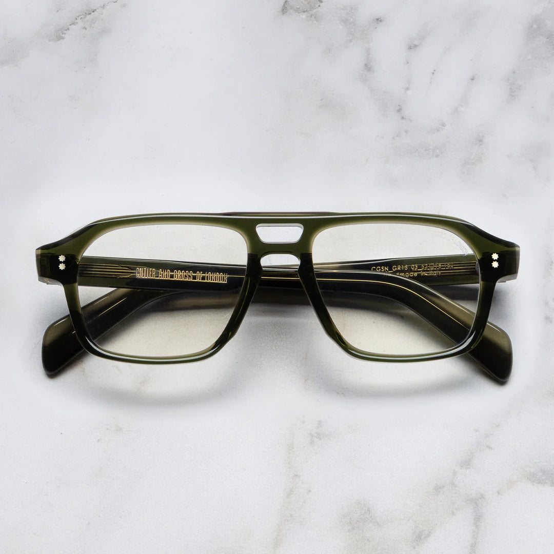 CUTLER AND GROSS GR15 AVIATOR OPTICAL - MULTI OLIVE