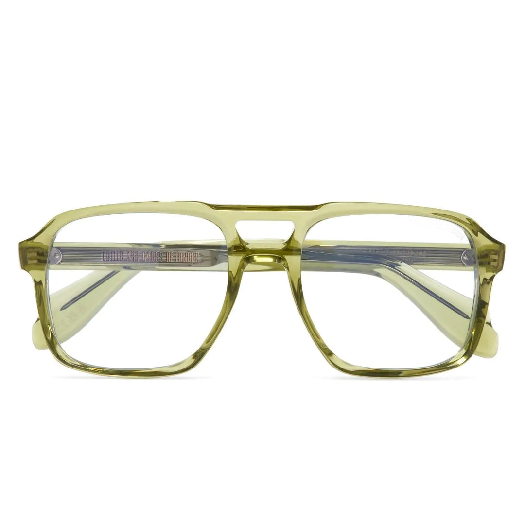 CUTLER AND GROSS 1394 AVIATOR OPTICAL GLASSES-CRYSTAL GREEN