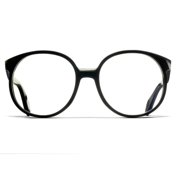 CUTLER AND GROSS 1395 OPTICAL ROUND GLASSES - BLACK AND HORN