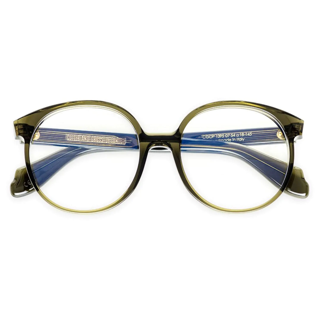 CUTLER AND GROSS 1395 OPTICAL ROUND GLASSES - OLIVE