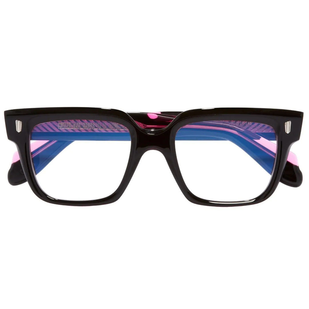 CUTLER AND GROSS 9347 OPTICAL SQUARE GLASSES-BLACK ON PINK