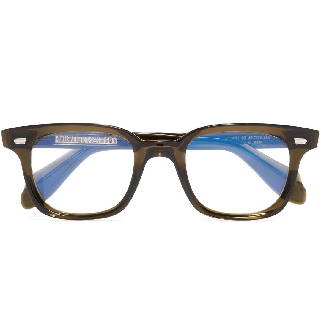 CUTLER AND GROSS 9521 SQUARE OPTICAL GLASSES - OLIVE