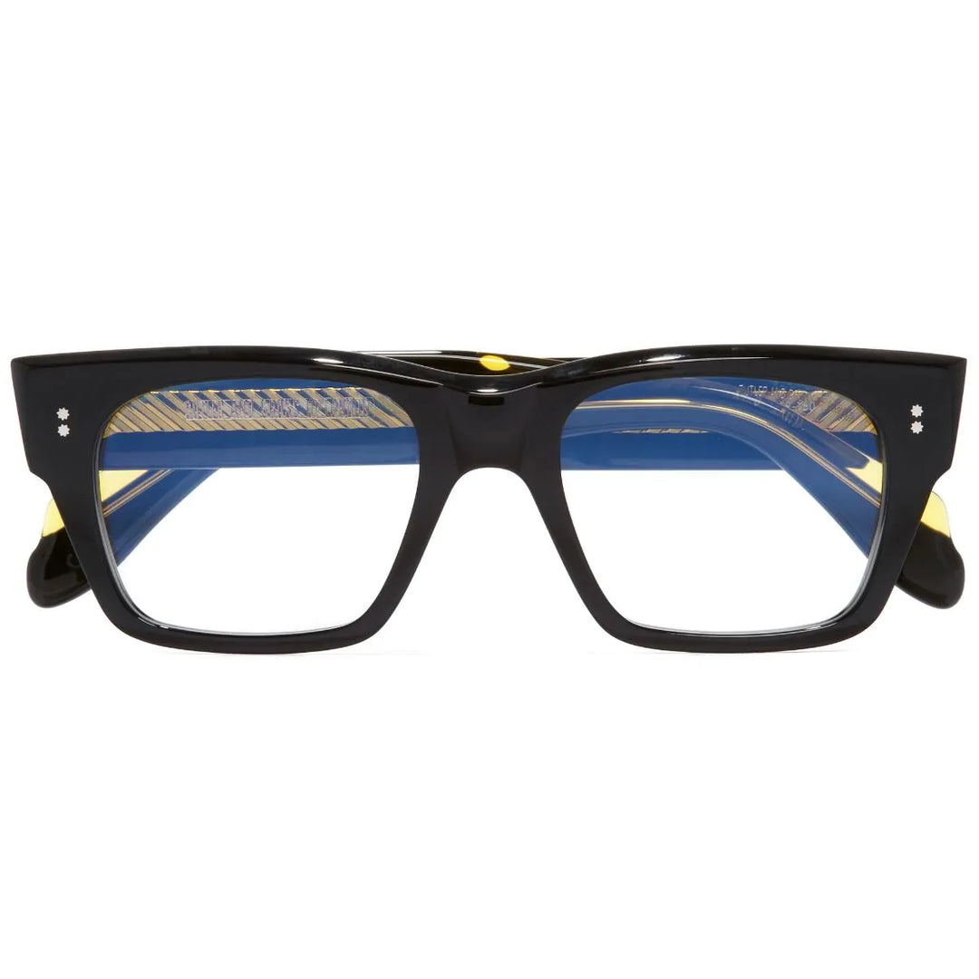 CUTLER AND GROSS 9690 OPTICAL SQUARE GLASSES-BLACK ON GOLD