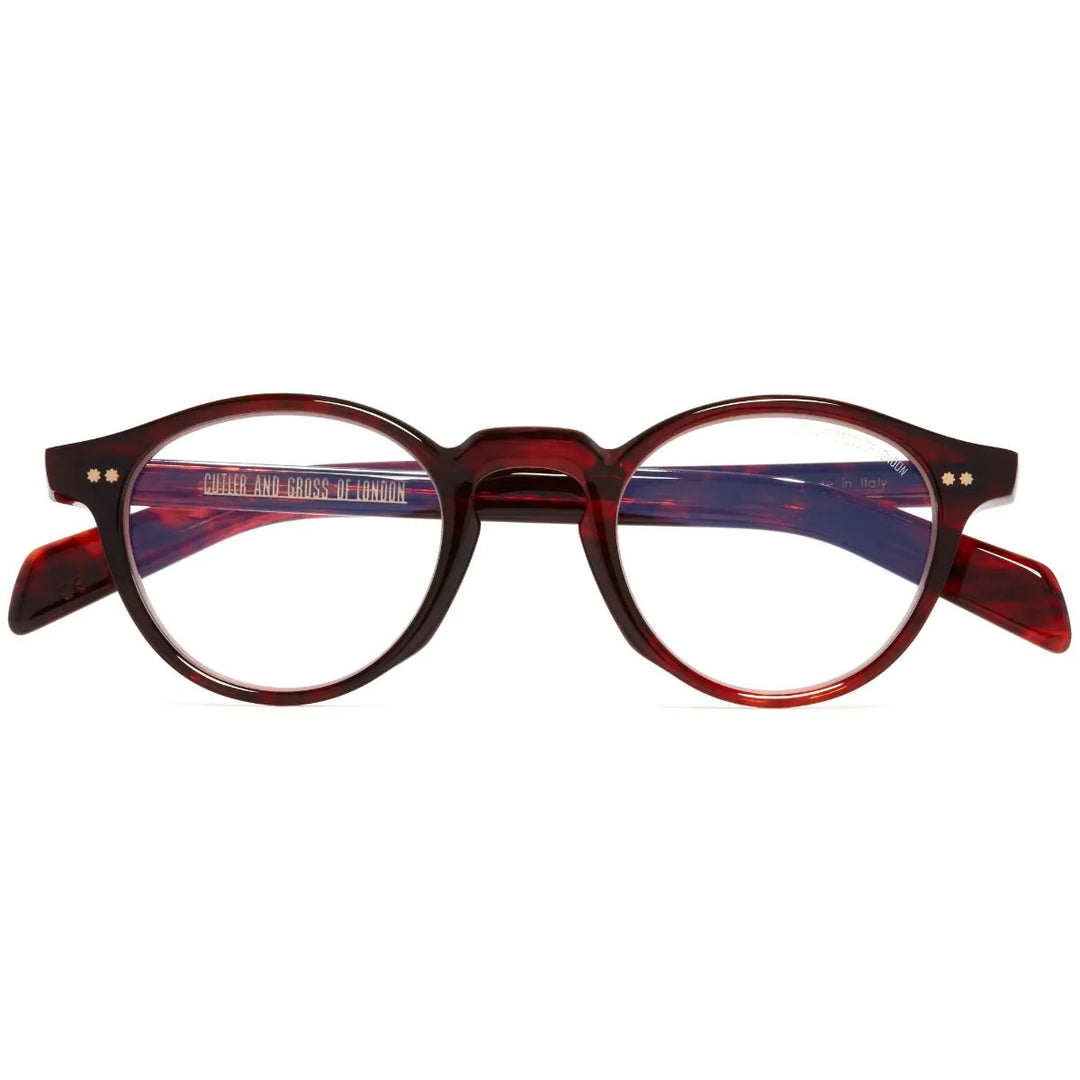 GR04 ROUND OPTICAL GLASSES - RED HAVANA