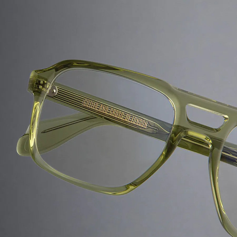 CUTLER AND GROSS 1394 AVIATOR OPTICAL GLASSES-CRYSTAL GREEN
