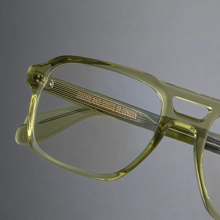 CUTLER AND GROSS 1394 AVIATOR OPTICAL GLASSES-CRYSTAL GREEN