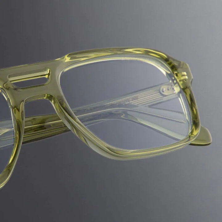 CUTLER AND GROSS 1394 AVIATOR OPTICAL GLASSES-CRYSTAL GREEN
