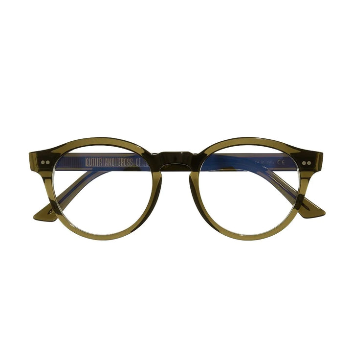 CUTLER AND GROSS 1378 OPTICAL ROUND GLASSES - OLIVE